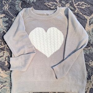 Amazon Gray Sweater with White Heart